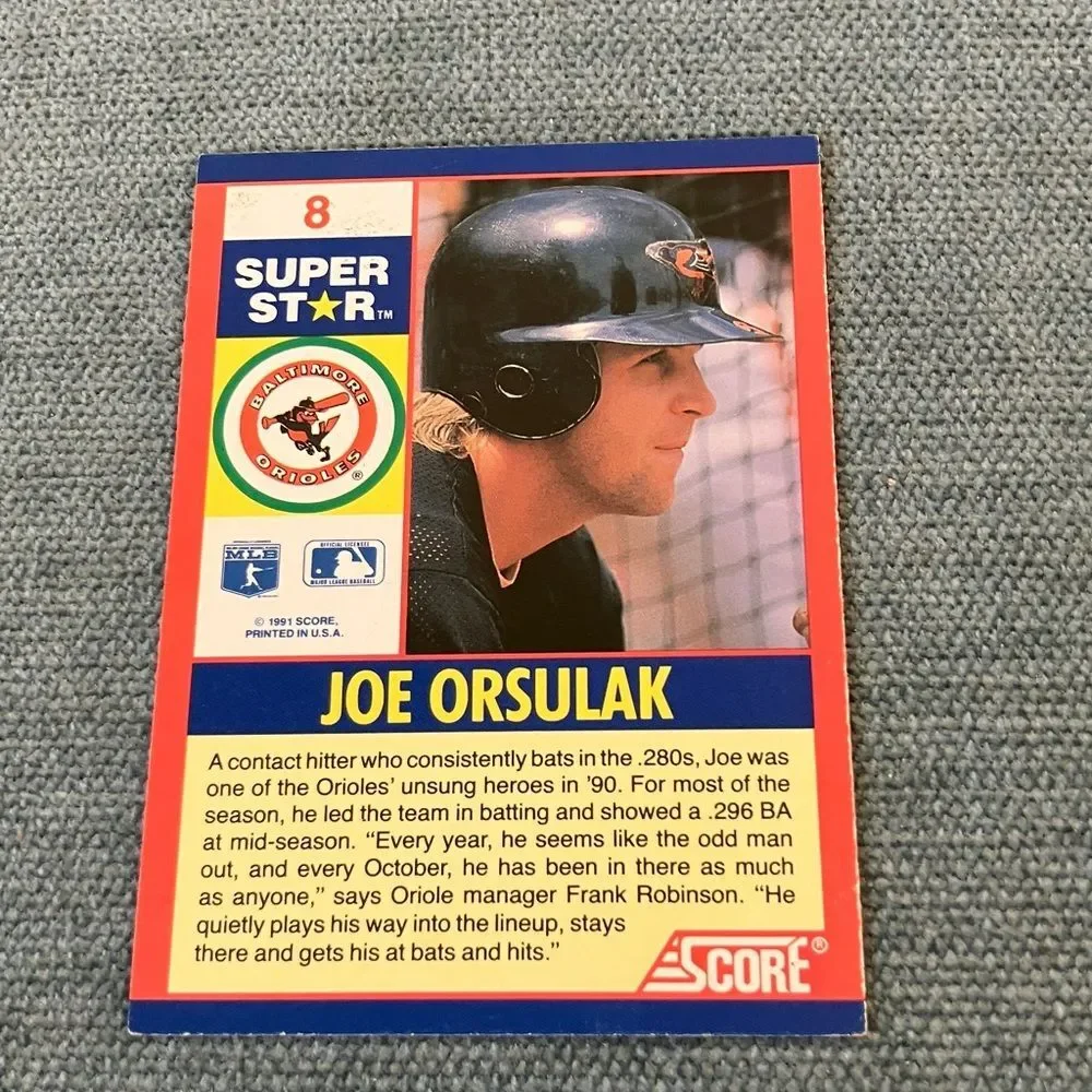 1991 Score Baltimore Orioles Baseball Card Trading Card